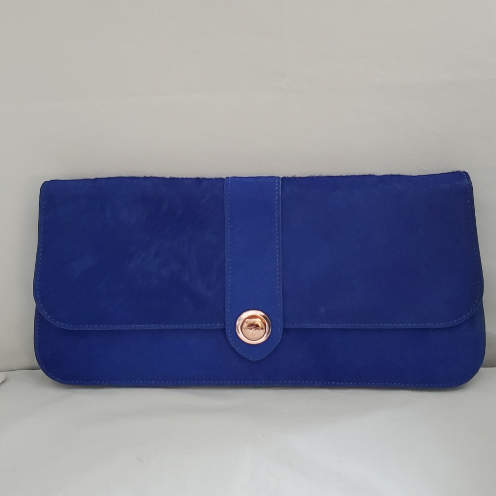Ted Baker Royal Blue Cowhide Clutch NWOT